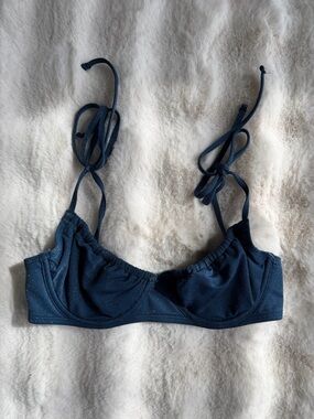 🆕 Abercrombie & Fitch | Navy Sparkle Underwire Bikini Top - Size S.
